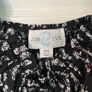 Floral black mini dress